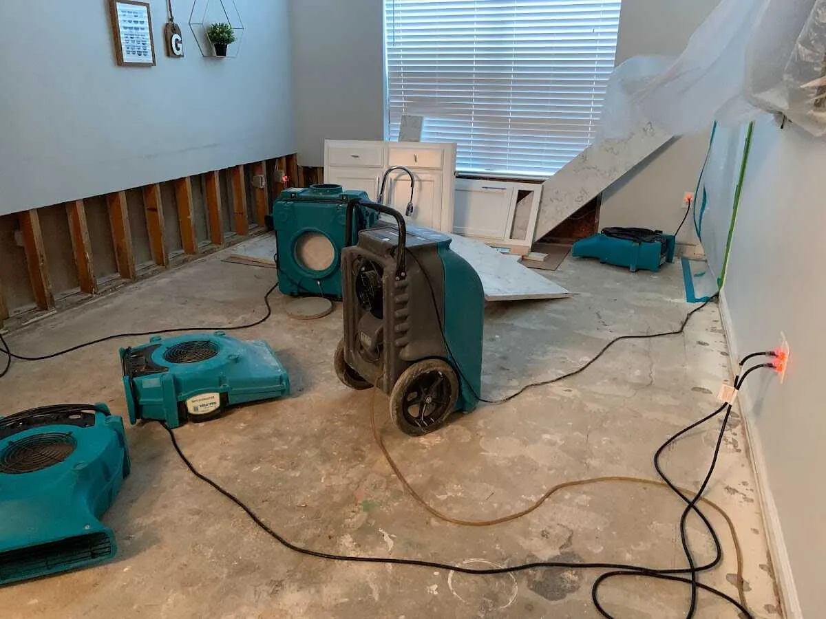Dehumidifier in flood-cut room for Water Extraction & Removal in Wood Dale